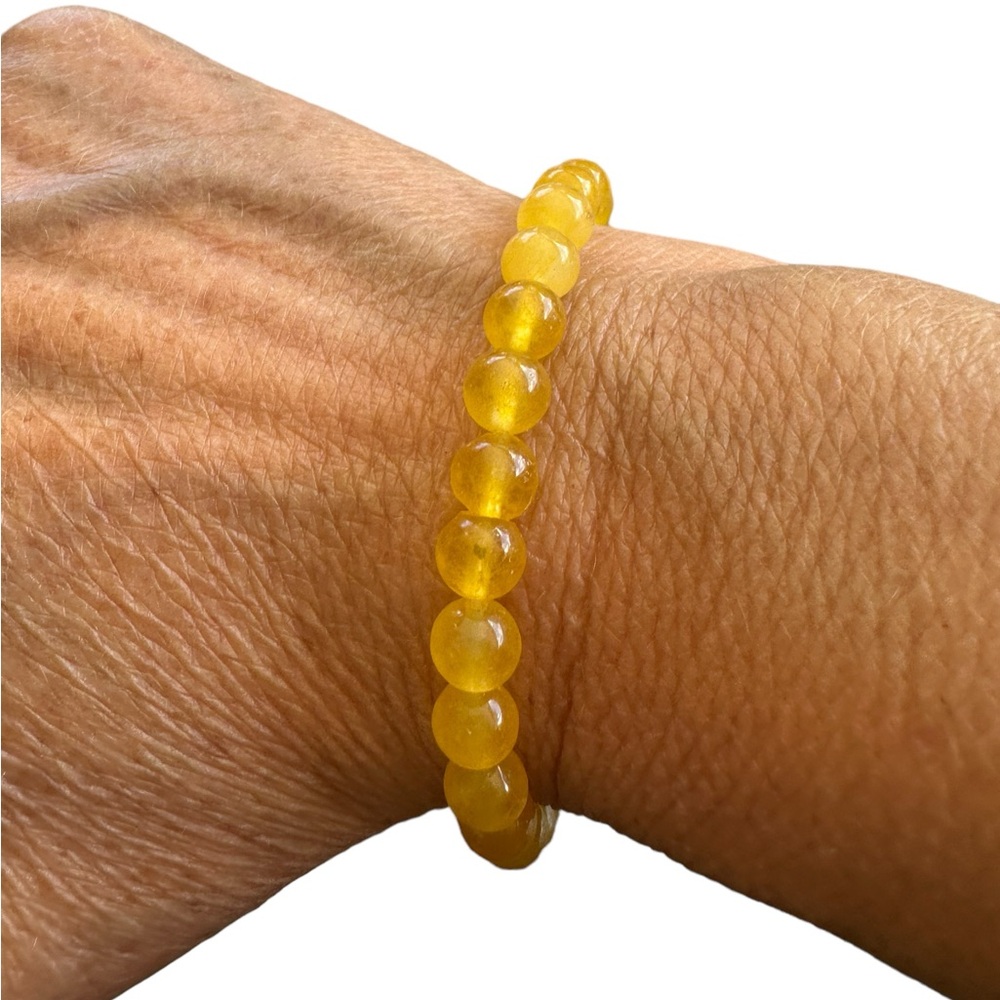 Yellow Agate Mini Beaded Stretch Bracelet